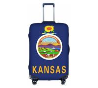 NBAGHPQ Kansas State Flag Print Universale Elegante Valigie Copertura Elastica Lavabile Anti Graffio Protezione Dei Bagagli, bianco, M