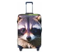 NBAGHPQ Little Raccoon Face 1 Stampa Double Sided Protezione Elastica Universale Valigia Copertura Unica Protezione Bagagli, Nero , S