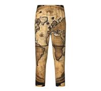 NBAGHPQ Mappa antica Stampa Globo Del Mondo Abbigliamento Casual Casa Relax Morbido Pigiama Pantaloni Donna Uomo Pantaloni A Tema Feste, Nero , 10-12