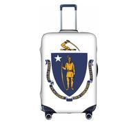 NBAGHPQ Massachusetts State Flag Print Universale Elegante Valigie Copertura Elastica Lavabile Anti Graffio Bagagli Protector, bianco, L