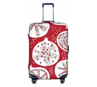 NBAGHPQ Melograno stampa pittura universale elegante valigia copertura elastica lavabile antigraffio protezione bagagli, bianco, S