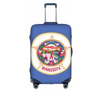 NBAGHPQ Minnesota State Flag Print Universale Elegante Valigia Copertura Elastico Lavabile Anti Graffio Bagagli Protector, bianco, L