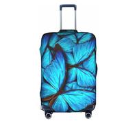 NBAGHPQ Molti blu farfalla stampa universale elegante valigia copertura elastica lavabile antigraffio protezione bagagli, bianco, L