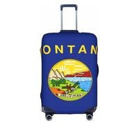 NBAGHPQ Montana State Flag Print Universale Elegante Valigia Copertura Elastico Lavabile Anti Graffio Protezione Dei Bagagli, bianco, S