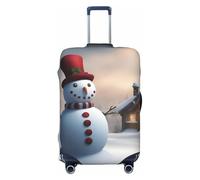 NBAGHPQ Natale Pupazzo di neve 3 Stampa Double Sided Protezione Elastica Universale Valigia Copertura Unica Protezione Bagagli, Nero , S