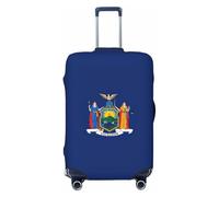 NBAGHPQ New York State Flag Print Double Sided Elastic Protection Universal Suitcase Cover Unique Luggage Protector, Nero , S