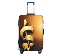 NBAGHPQ Nota musicale dorata con stampa stella lucida caduta su entrambi i lati protezione elastica universale valigia copertura unica protezione bagagli, Nero , S