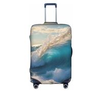 NBAGHPQ Ocean Sea Wave Stampa Universale Elegante Valigia Copertura Elastico Lavabile Anti Graffio Protezione Dei Bagagli, bianco, M
