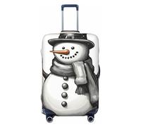 NBAGHPQ Pupazzo di neve di Natale 1 Stampa Double Sided Protezione Elastica Universale Valigia Copertura Unica Protezione Bagagli, Nero , M