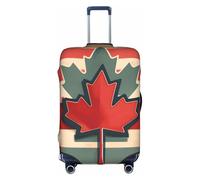 NBAGHPQ Retro Canada Bandiera Modello Stampa Universale Elegante Valigia Copertura Elastico Lavabile Anti Graffio Protezione Dei Bagagli, bianco, S