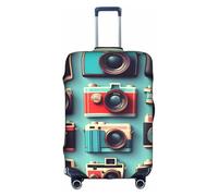 NBAGHPQ Retro Cool Camera Collection Stampa Universale Elegante Valigia Copertura Elastico Lavabile Anti Graffio Protezione Dei Bagagli, bianco, XL