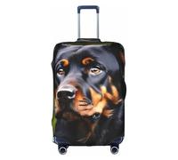 NBAGHPQ Rottweiler modello stampa universale elegante valigia copertura elastica lavabile antigraffio protezione bagagli, bianco, M