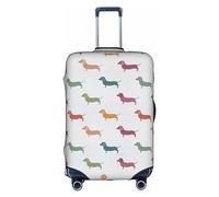 NBAGHPQ Simpatico bassotto stampa universale elegante valigia copertura elastica lavabile antigraffio protezione bagagli, bianco, XL