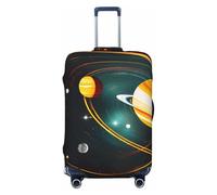 NBAGHPQ Sistema Solare Giove Saturno Stampa Doppio Lato Protezione Elastica Universale Copertura Valigia Protezione Unica, Nero , L