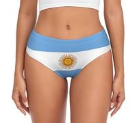 NBAGHPQ Slip traspirante da donna con stampa bandiera argentina morbida biancheria intima delicata sulla pelle versatile corrispondenza, Nero , L