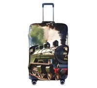 NBAGHPQ Steam Little Train Print Double Sided Protezione Elastica Universale Valigia Copertura Unica Protezione Bagagli, Nero , XL