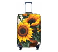 NBAGHPQ Sunflower and Rose Print Universale Elegante Valigie Copertura Elastica Lavabile Anti Graffio Bagagli Protector, bianco, S