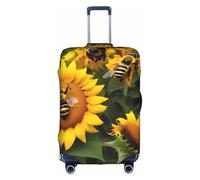 NBAGHPQ Sunflower Bees Stampa Universale Elegante Valigie Copertura Elastica Lavabile Anti Graffio Protezione Dei Bagagli, bianco, L