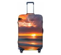 NBAGHPQ Sunset Beach Stampa Double Sided Protezione Elastica Universale Valigia Copertura Unica Protezione Bagagli, Nero , XL
