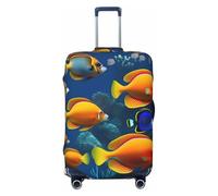 NBAGHPQ The Underwater World - Copertura protettiva elastica su entrambi i lati con stampa di pesci tropicali, universale, protezione unica per bagagli, Nero , XL