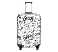 NBAGHPQ Videogiochi Ragazzi Stampa Universale Elegante Valigia Copertura Elastico Lavabile Anti Graffio Bagagli Protector, bianco, XL