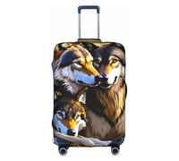 NBAGHPQ Wolfs Print Universale Elegante Valigia Copertura Elastico Lavabile Anti Graffio Protezione Bagagli, bianco, L