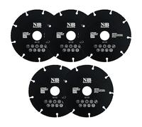 NBB Disco da taglio in carburo per tagliare legno con chiodi laminati plastica e cartongesso profili in alluminio sega in carburo lama in carburo di tungsteno per smerigliatrice (5, 125mm)