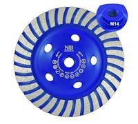 NBB Disco Diamantato a Tazza 125mm, Coppa diamantata Mola a Tazza Diamantata Sinterizzata per Smerigliatrice Angolare Attacco M14 Rettifica a Secco e a Umido per Cemento Granito Marmo e Pietra
