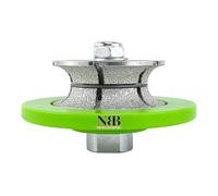 NBB Frese per taglio di smussati, ruota diamantata con guida coperta più grande e punta M14 per profilare porcellana, piastrelle, ceramica, granito, marmo (Full-Bullnose V20 Medio)