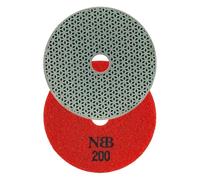 NBB Tampone diamantato per lucidatura a disco diamantato elettrodepositato, a secco e bagnato, per lucidare granito marmo pietra ceramica piastrelle porcellana, schienale in nylon, 4" 100mm (1, 200#)