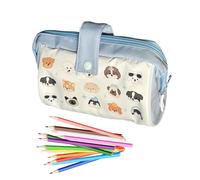 Nbbwwu Astuccio portapenne grande, organizer per cancelleria, righello, contenitore multifunzionale per pittura, diario, marcatura, viaggi, pendolarismo, Blu, Refer to description, Unisex