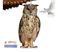 Nbbwwu Campana repellente gufo, gufo respinge spaventapasseri, ciondolo portatile per espellere uccelli, dispositivi spaventapasseri per uccelli appesi, ciondolo spaventapasseri finto impermeabile