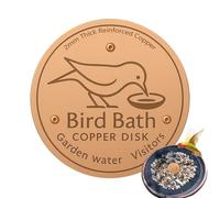 Nbbwwu Disco in Rame per Vasca per Uccelli, Disco di purificazione del Bagno per Uccelli, Ciotola Rotonda per la Pulizia, B-ird Ba-TH con Supporto a Punto, Accessori per Ciotola d'Acqua per