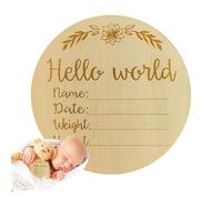 Nbbwwu Segnale di annuncio di nascita, in legno, con nome di nascita, data di registrazione, scenografia per mantenere il bambino in soggiorno, camera da letto
