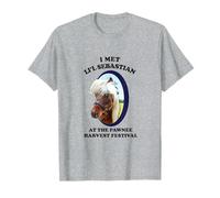 NBC Parks and Recreation Lil Sebastian T-Shirt Grigio Cenere, Unisex, Manica Corta, Maglietta, S, Standard