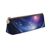 NBCCDVSH Astuccio in pelle con cerniera, elegante portapenne estetico, per donne e uomini, astuccio in pelle con tricheco, per lavoro, ufficio, viaggio, astuccio per cancelleria, Stelle Misteriose