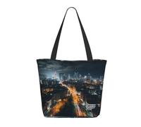 NBCCDVSH Borsa da donna con vista notturna della città, borsa per la spesa, riutilizzabile, estetica, borsa da spiaggia