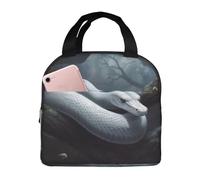 NBCCDVSH Borsa termica per il pranzo a forma di serpente bianco, per donne e uomini, riutilizzabile, a prova di perdite, borsa termica per picnic, lavoro