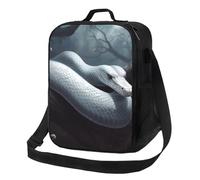 NBCCDVSH Borsa termica per il pranzo a forma di serpente bianco, per donne e uomini, riutilizzabile, a prova di perdite, borsa termica per picnic, lavoro
