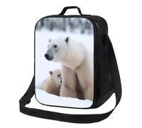NBCCDVSH Borsa termica per il pranzo con animali della neve, orso polare, per donne e uomini, riutilizzabile, a prova di perdite, borsa termica per picnic, lavoro