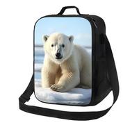 NBCCDVSH Borsa termica per il pranzo con cuccioli di orso polare per donne e uomini, riutilizzabile, a prova di perdite, borsa termica per picnic, lavoro