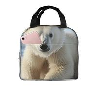NBCCDVSH Borsa termica per il pranzo con cuccioli di orso polare per donne e uomini, riutilizzabile, a prova di perdite, borsa termica per picnic, lavoro