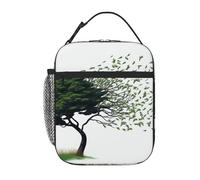 NBCCDVSH Borsa termica per il pranzo con grande albero che soffia nel vento, per donne e uomini, riutilizzabile, a prova di perdite, borsa termica per picnic, lavoro