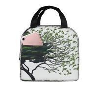 NBCCDVSH Borsa termica per il pranzo con grande albero che soffia nel vento, per donne e uomini, riutilizzabile, a prova di perdite, borsa termica per picnic, lavoro