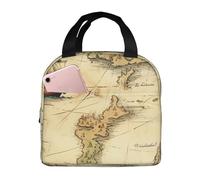 NBCCDVSH Borsa termica per il pranzo con mappa del tesoro, per donne e uomini, riutilizzabile, a prova di perdite, borsa termica per picnic, lavoro