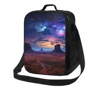 NBCCDVSH Borsa termica per il pranzo con nebulosa nel deserto monument valley, per donne e uomini, riutilizzabile, a prova di perdite, borsa termica per picnic, lavoro