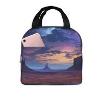 NBCCDVSH Borsa termica per il pranzo con nebulosa nel deserto monument valley, per donne e uomini, riutilizzabile, a prova di perdite, borsa termica per picnic, lavoro