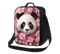 NBCCDVSH Borsa termica per il pranzo con panda rosa, per donne e uomini, riutilizzabile, a prova di perdite, borsa termica per picnic, lavoro