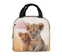 NBCCDVSH Borsa termica per il pranzo con piccolo leone, per donne e uomini, riutilizzabile, a prova di perdite, borsa termica per picnic, lavoro