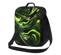 NBCCDVSH Borsa termica per il pranzo con serpente verde astratto, per donne e uomini, riutilizzabile, a prova di perdite, borsa termica per picnic e lavoro